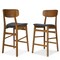 Best Choice Products 2-Piece Farmhouse Counter Height Bar Stool Set w/ Cushioned Seat, Wooden Backrest